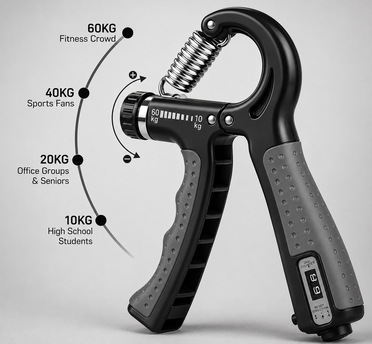 Adjustable Hand Gripper With Counter – Grip & Forearm Strengthener