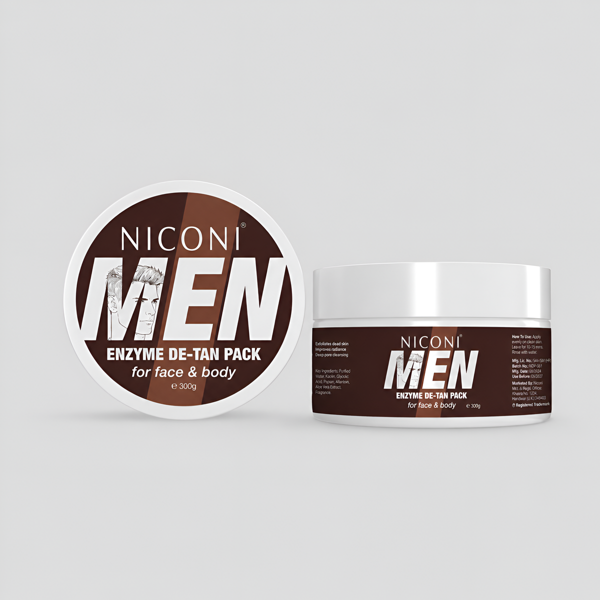 Niconi Men Enzyme De-Tan Pack for Face & Body