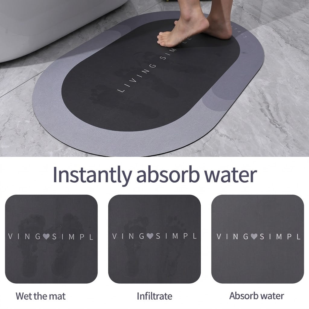 Super Absorbent Round Bath Mat – Quick Drying & Non-Slip Floor Rug