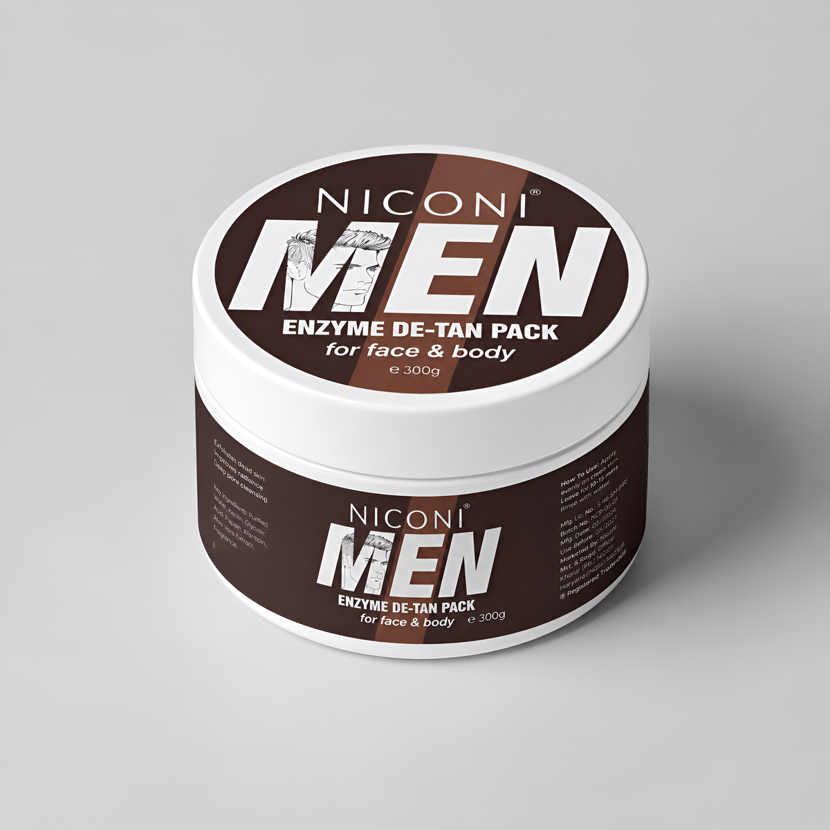 Niconi Men Enzyme De-Tan Pack for Face & Body