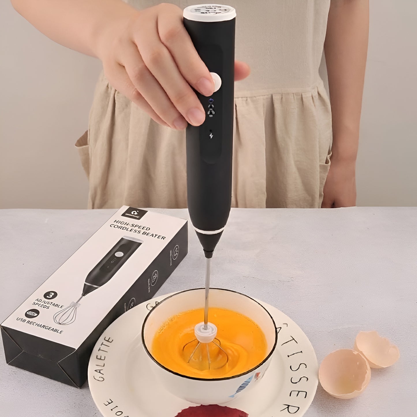 2-in-1 Rechargeable Coffee Beater & Milk Frother