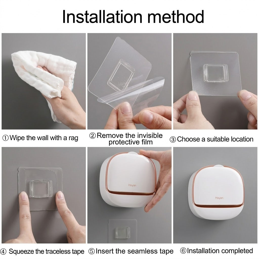 Wall-Mounted Flip-Cover Soap Holder – Waterproof Soap Dish with Drainage