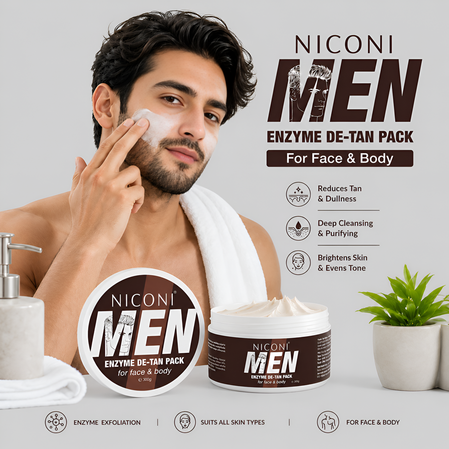 Niconi Men Enzyme De-Tan Pack for Face & Body