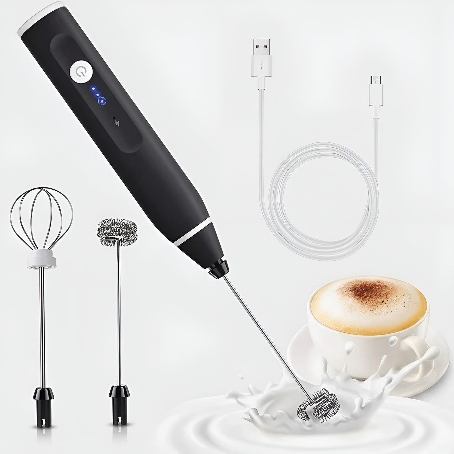 2-in-1 Rechargeable Coffee Beater & Milk Frother