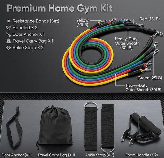 5-in-1 Resistance Band Set – Full Body Home Workout Kit