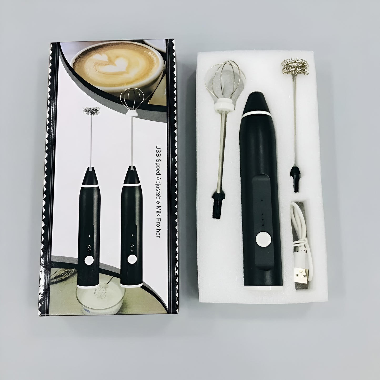 2-in-1 Rechargeable Coffee Beater & Milk Frother