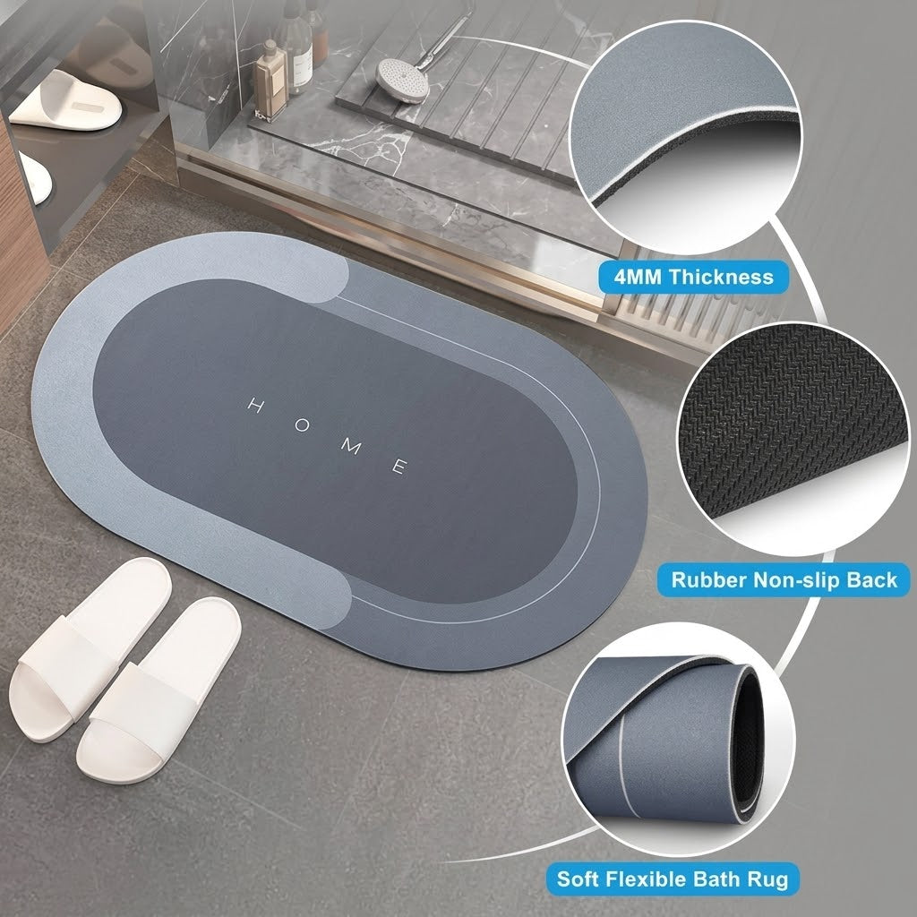 Super Absorbent Round Bath Mat – Quick Drying & Non-Slip Floor Rug