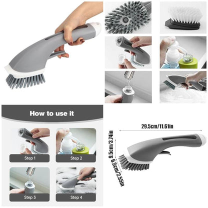 Soap Dispenser Brush Long Handle Kitchen Washing Tool for Pot Sink Dish Washing