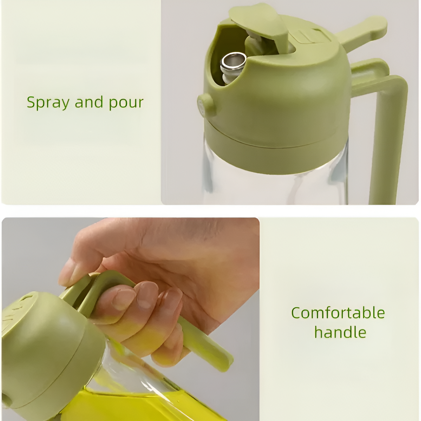 2-in-1 Oil Sprayer Bottle Kitchen Tool | Oil Spray & Pour Dispenser