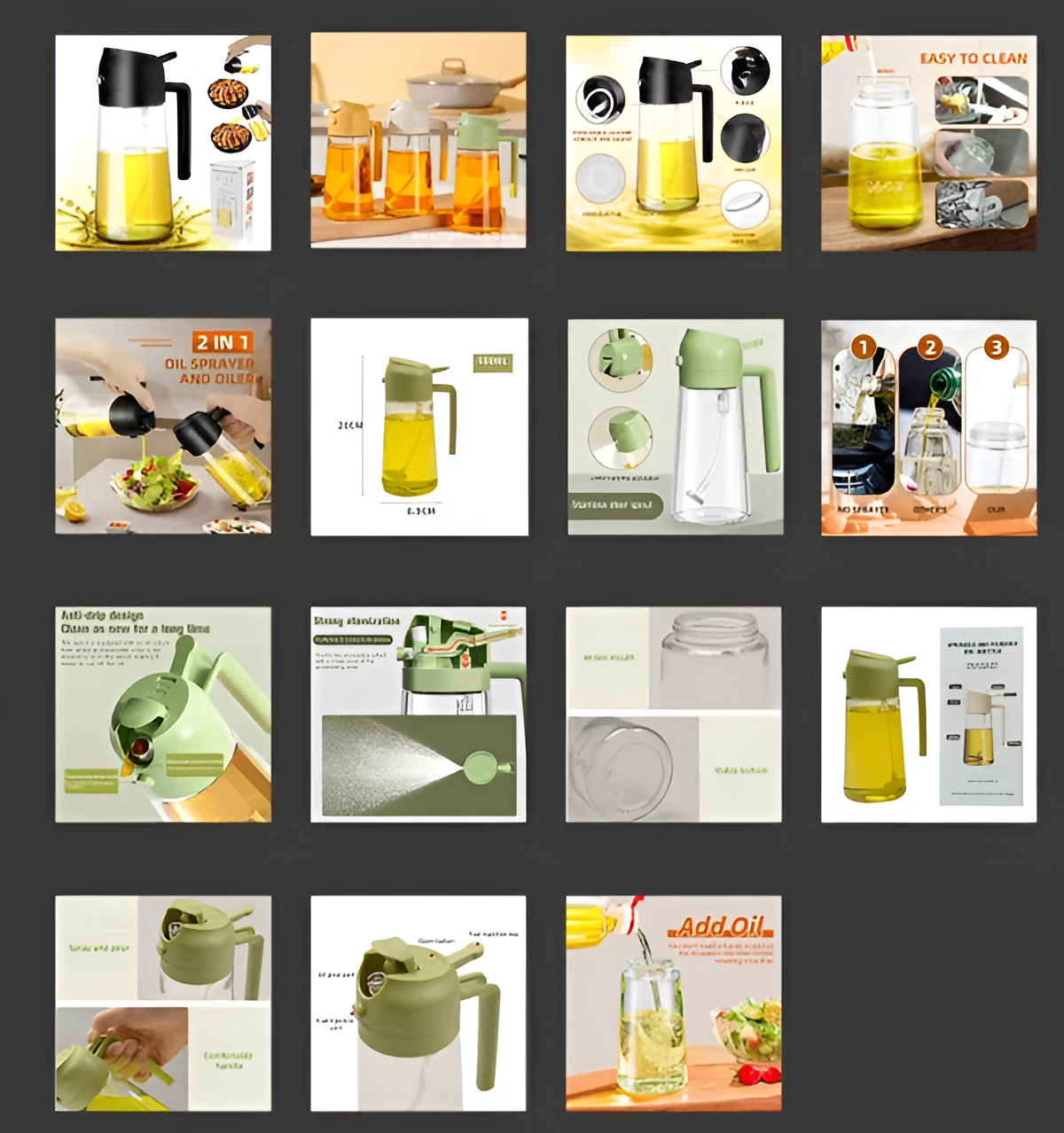 2-in-1 Oil Sprayer Bottle Kitchen Tool | Oil Spray & Pour Dispenser