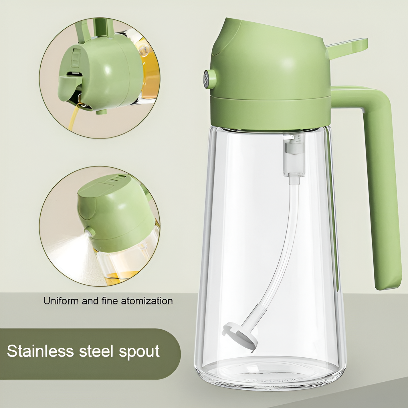 2-in-1 Oil Sprayer Bottle Kitchen Tool | Oil Spray & Pour Dispenser