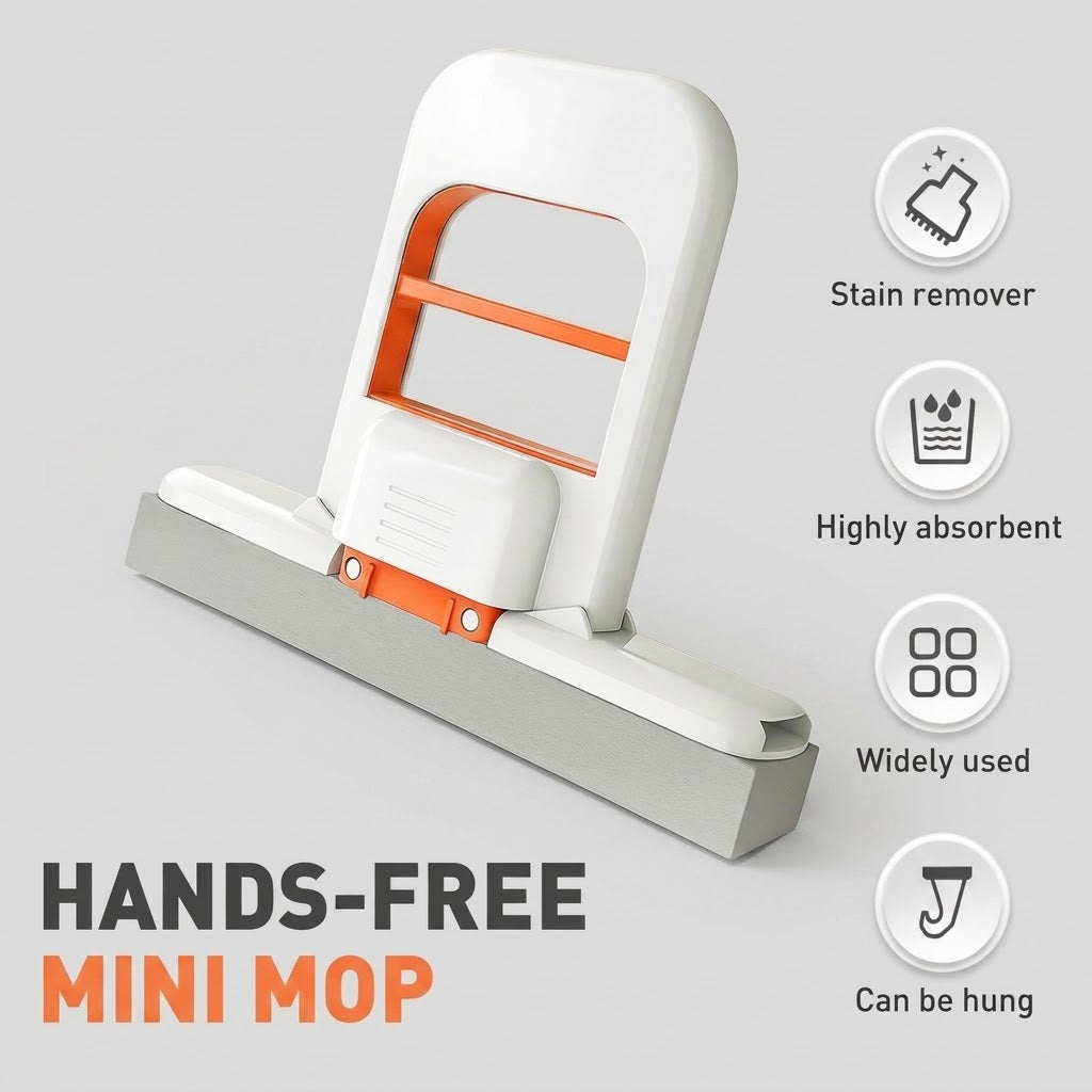 Foldable Mini Mop – Portable Self-Squeezing Wet & Dry Cleaning Mop
