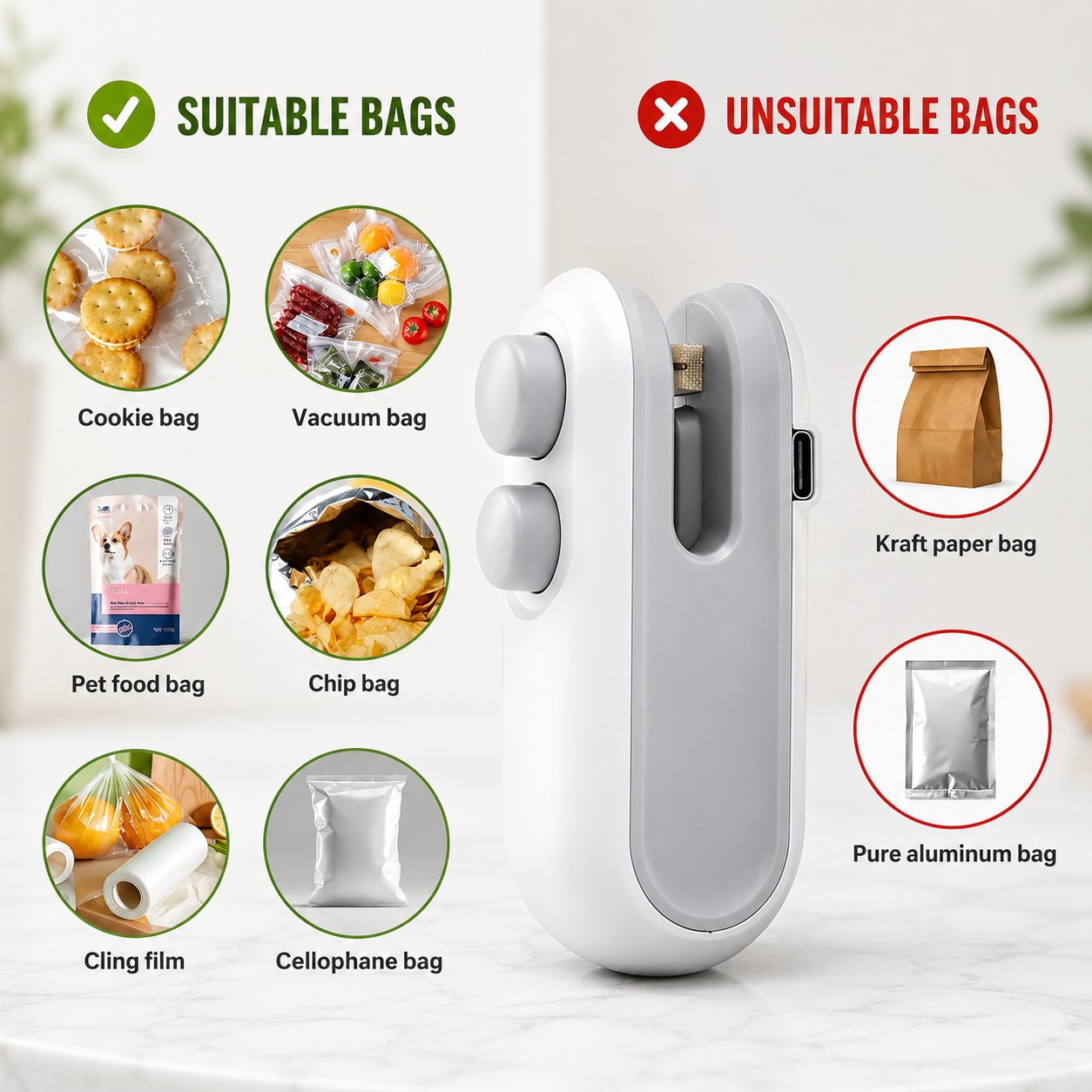 Mini Heat Sealer – Portable 2-in-1 Bag Sealing Machine