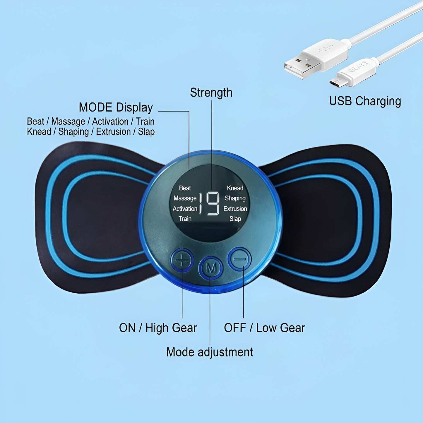 Portable TENS EMS Muscle Stimulator & Body Massager