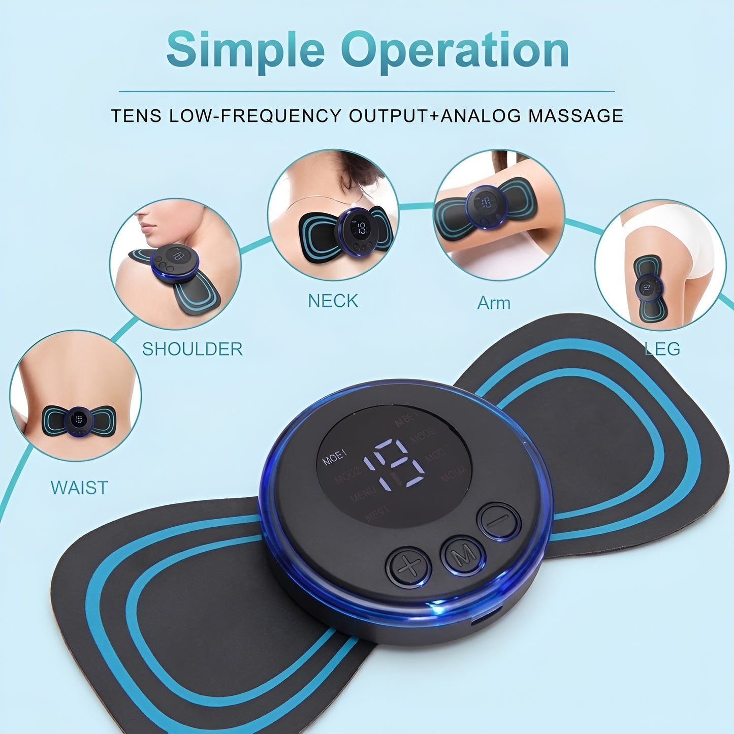 Portable TENS EMS Muscle Stimulator & Body Massager